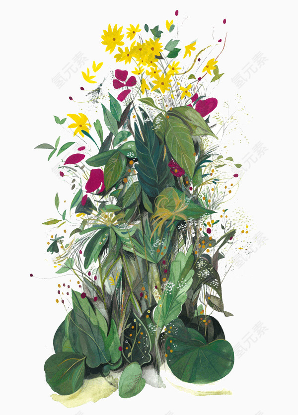 绿色植物系列插画创意设计