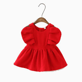 女孩红童裙