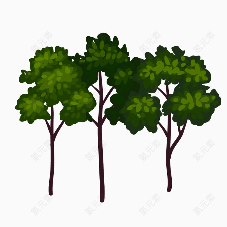 矢量绿色树木树林