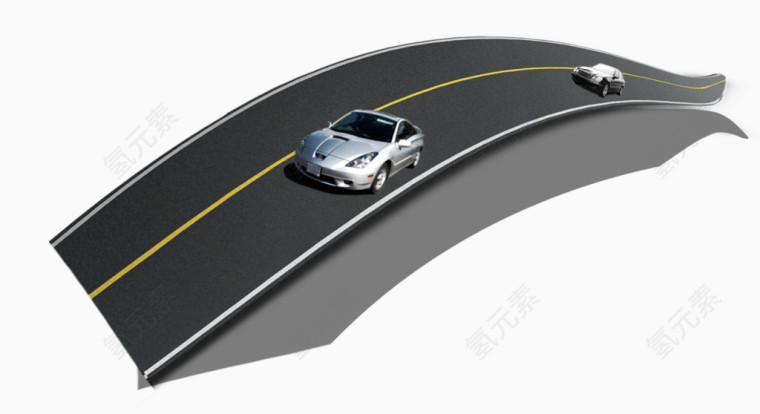 拱形公路车辆效果图素材