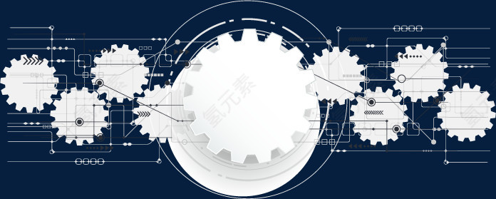 矢量齿轮与商务科技元素素材