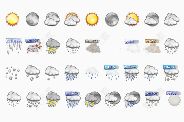 手绘版天气图标