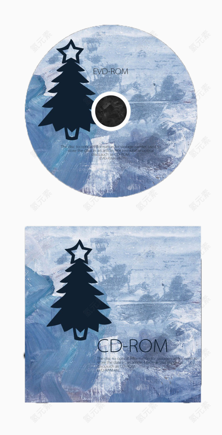 圣诞树光盘设计包装免扣素材