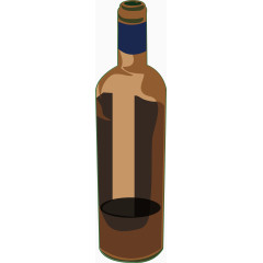褐色酒瓶矢量图