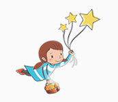唯美卡通可爱小女孩玩气球