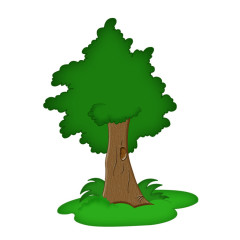 卡通绿色大树