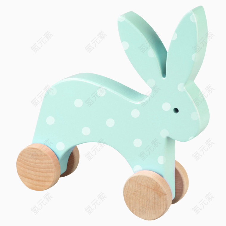 蓝色木质兔子玩具