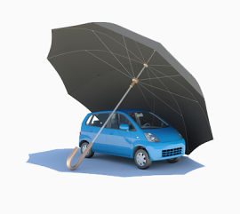 一把黑伞下的车子