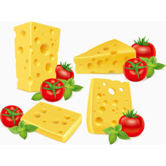 奶酪和西红柿矢量素材