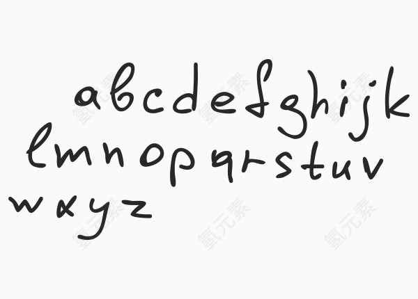 矢量卡通装饰元素英文字母小写