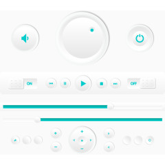 白色绿色播放控制台设计