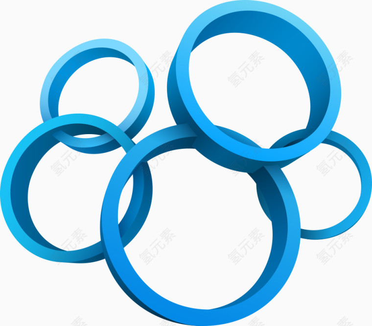 立体蓝色圆环