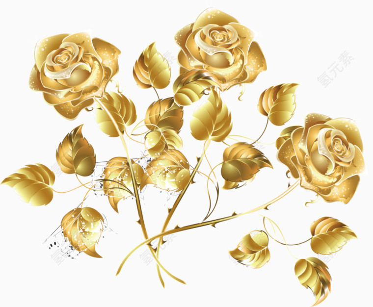 金色玫瑰玫瑰花海素材