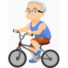 中老年人骑自行车