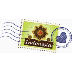 邮票印度尼西亚矢量