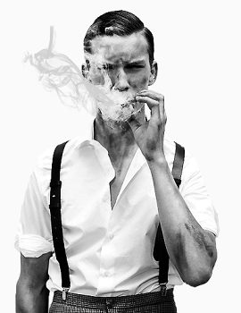 吸烟男人人像