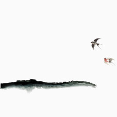 中式燕子飞翔图