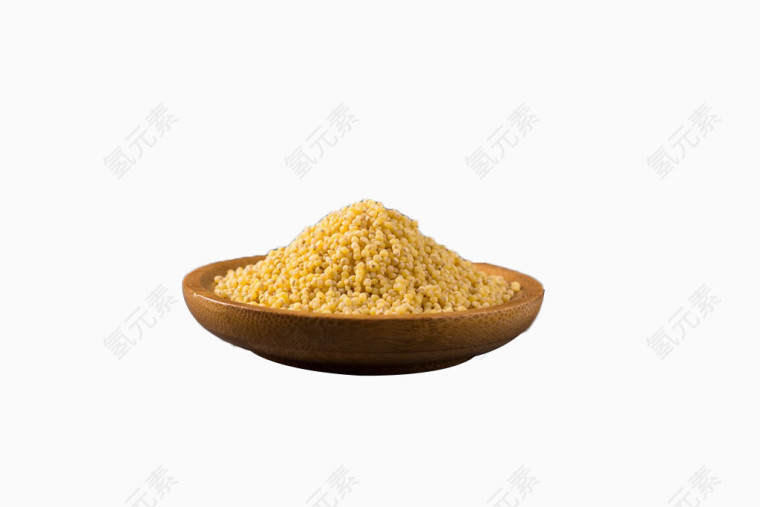 木盘子里的小黄米