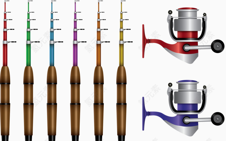 矢量图钓鱼竿
