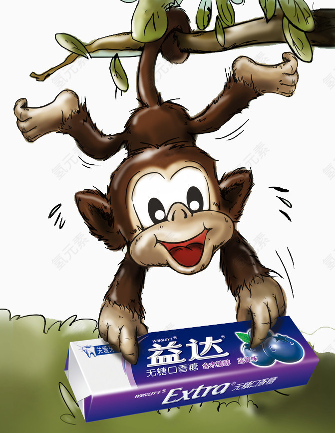愚人节可爱猴子恶搞口香糖