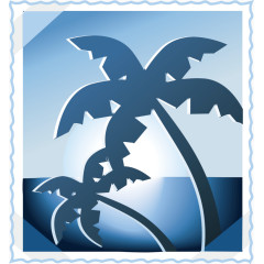 蓝色邮票元素图片