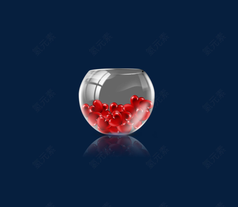 红球和玻璃杯