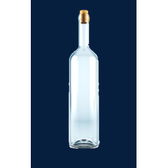 一个塞着木塞的透明玻璃瓶