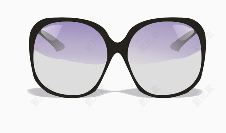 灰紫色细边框墨镜