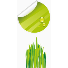 绿叶绿草拼接水滴图标