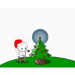 圣诞树和小雪人