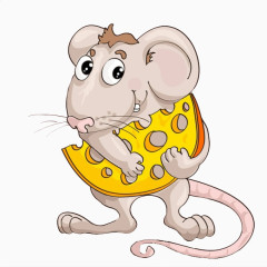 抱着奶酪的老鼠