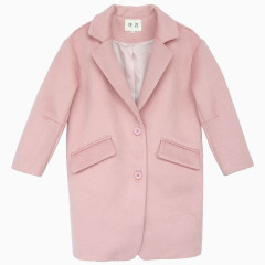 粉色呢大衣