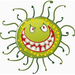 创意细菌绿色卡通素材