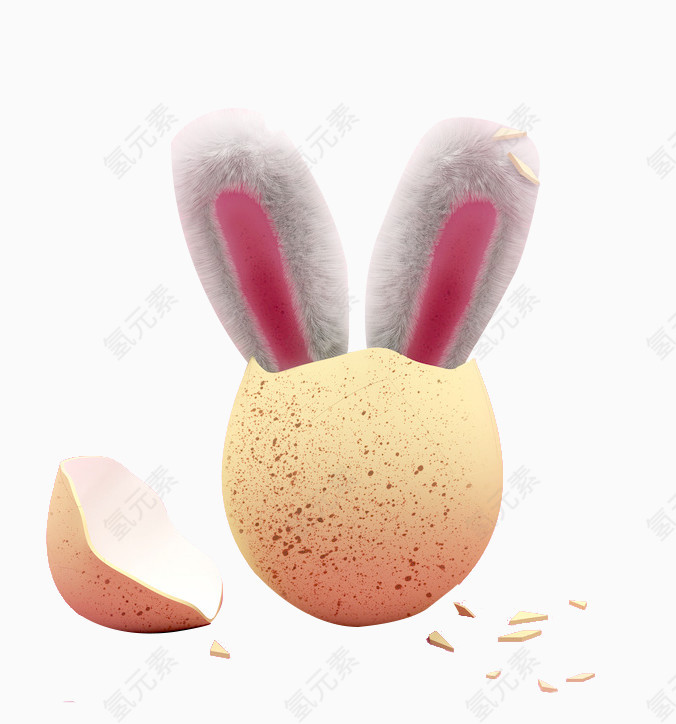 可爱兔子耳朵的蛋