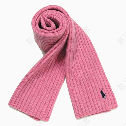 粉色针织简约围巾