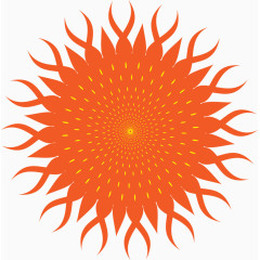 橙色太阳抽象图形矢量图