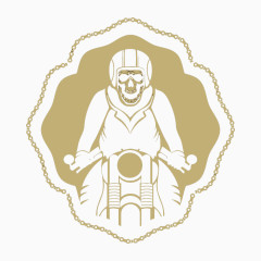 一个骑摩托的标志
