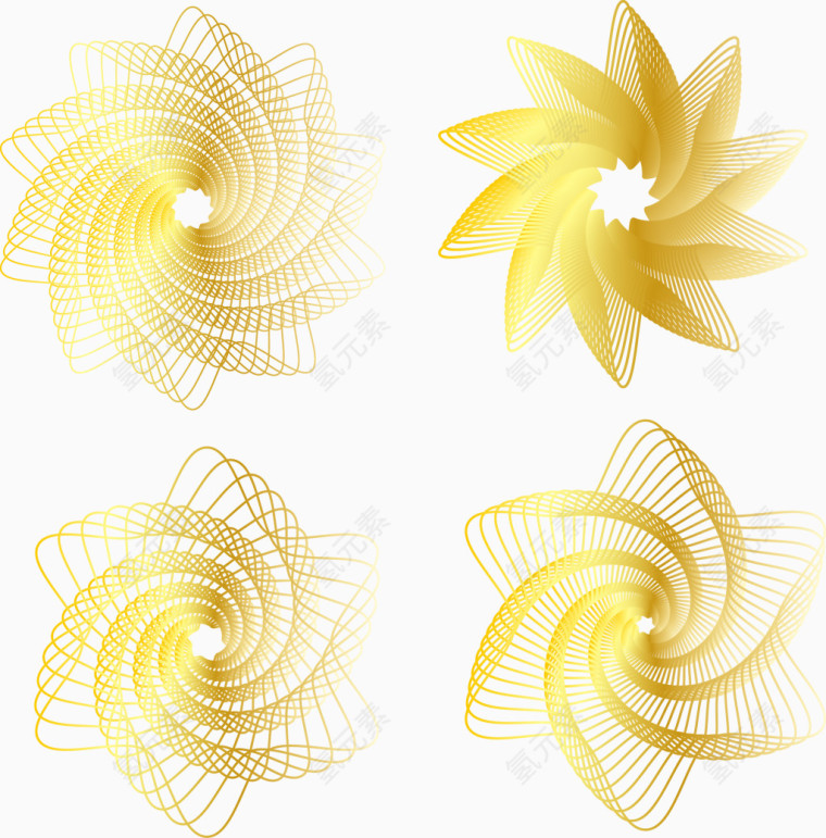 金色螺旋条纹