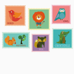 可爱的动物邮票集