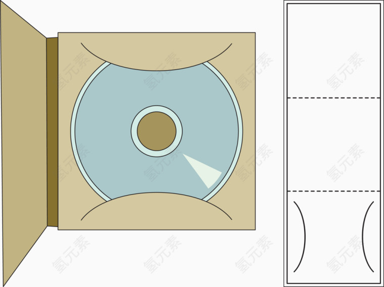 CD光盘包装盒矢量图