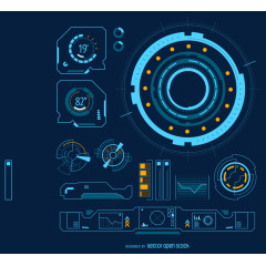 炫酷科技潮流操作界面矢量