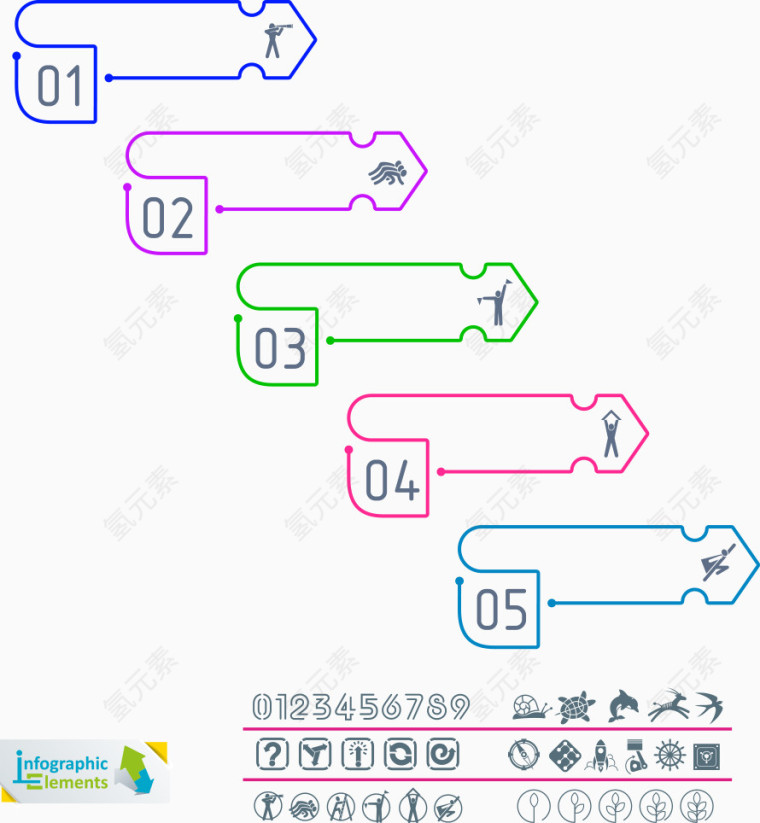 矢量人物箭头信息