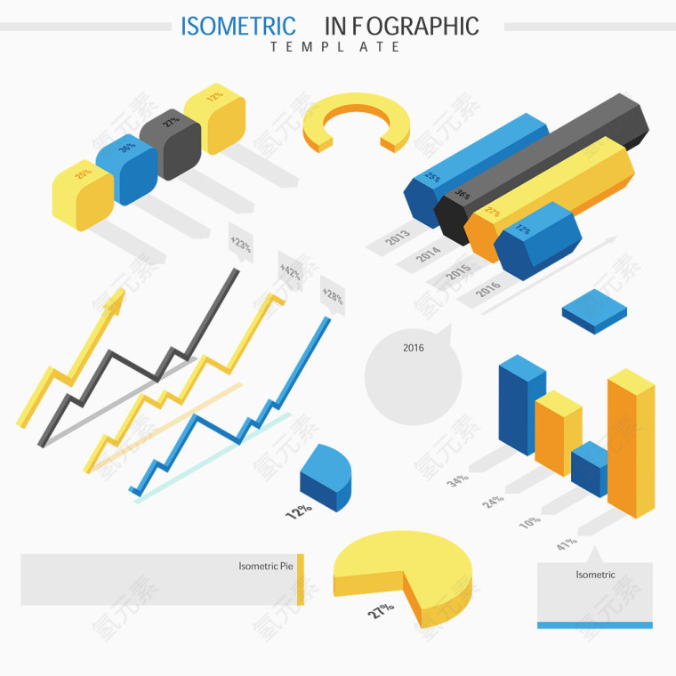 立体分析图表矢量素材