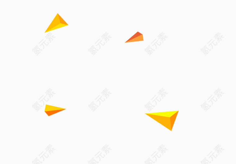 黄色三角形漂浮元素