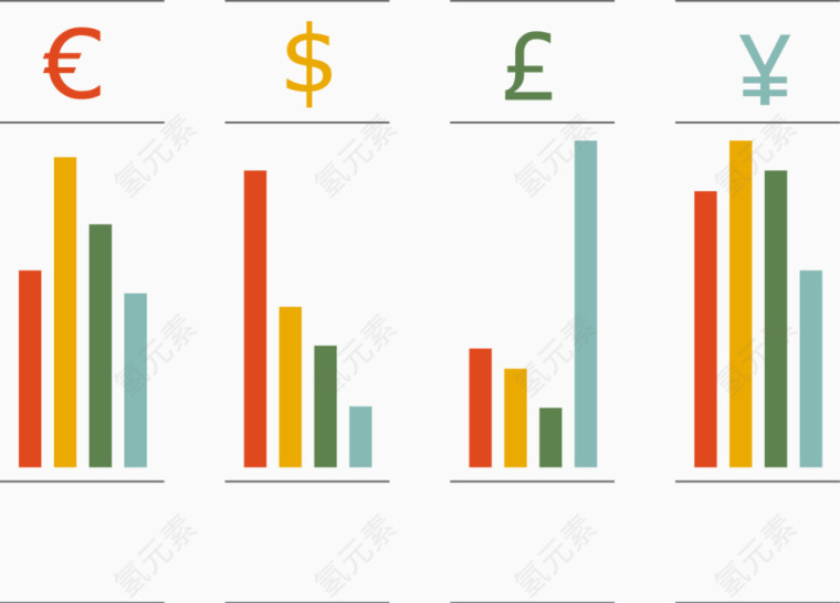 矢量PPT设计条形图排列