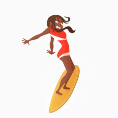 女孩滑板冲浪