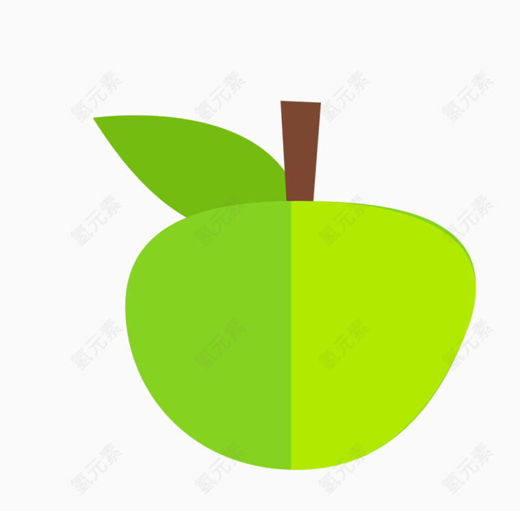 矢量绿色青苹果水果