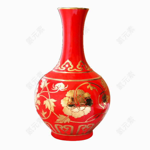 红色花瓶