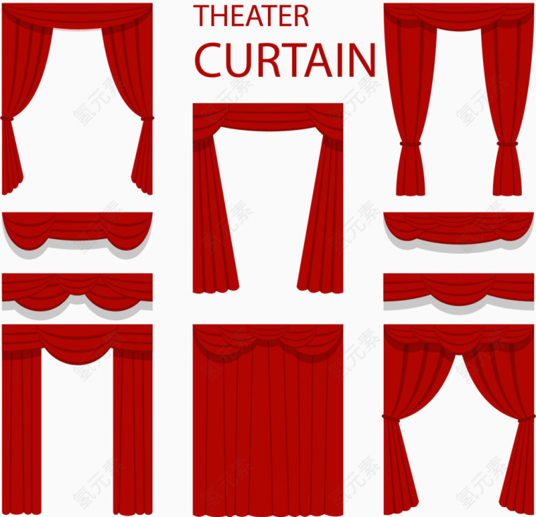 红色大舞台幕帘