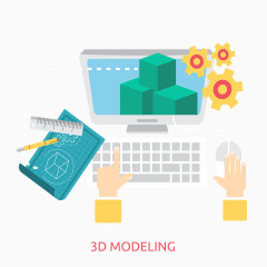 矢量扁平3D建模场景图